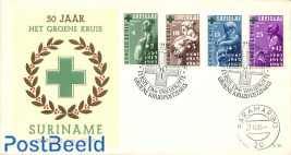 Green cross 4v, FDC without address