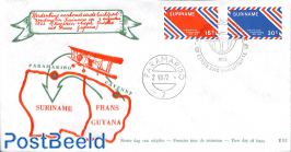 Int. Airmail 2v, FDC without address