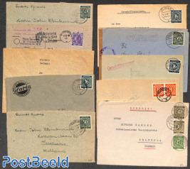 Lot with 10 post-war postal history covers or cards Deutsche Post