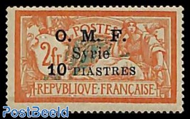 10P on 2Fr, Stamp out of set