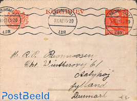 Card letter 20ö, to Denmark
