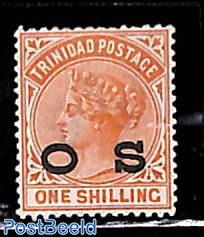 1sh, OS overprint, Stamp out of set