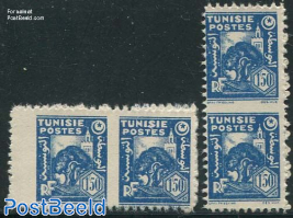 1.50F, 2 pairs imperforated between stamps