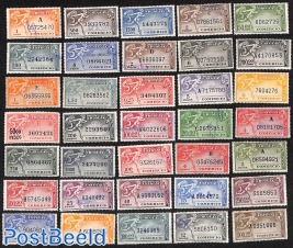 Lot with 35 fiscal stamps Uruguay