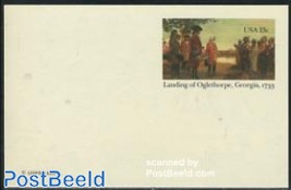 Postcard, Landing of Oglethorpe