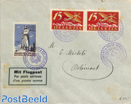 airmail from Lausane. Post Aerienne + Mit Flugpost