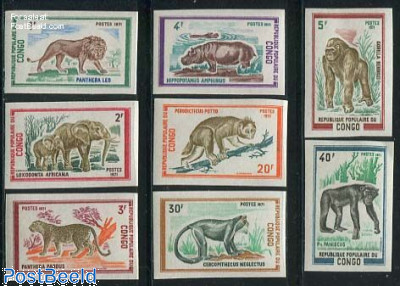 Wild animals 8v imperforated