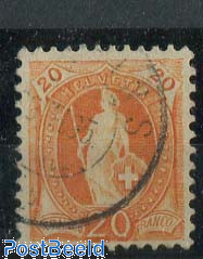 20c, Dark yellow-orange, Contr. 1X, perf. 11.75:11