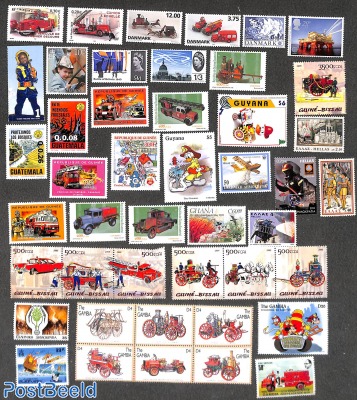 45 stamps Fire fighters MNH, mainly stamps out of sets or from s/s