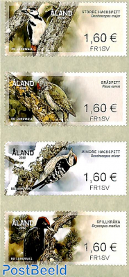 Automat stamps, woodpeckers 4v s-a