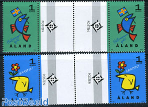 Greeting stamps 2v, gutter pairs