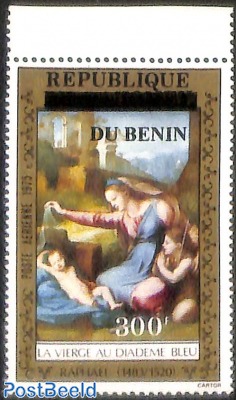 the virgin with a blue dademe, overprint