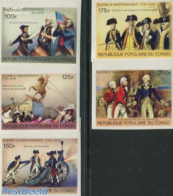 American Bicentenary 5v, Imperforated