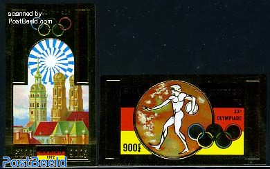 Olympic games 2v, gold, imperforated