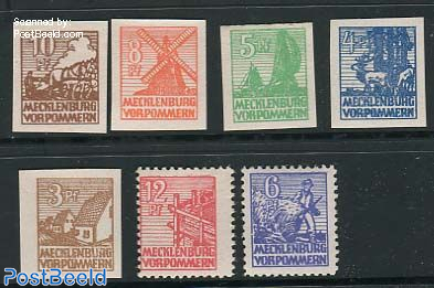 Mecklenburg-Vorpommern, definitives 7v, thick pape