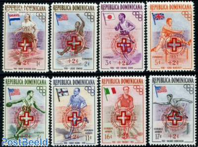 Hungary aid overprints 8v