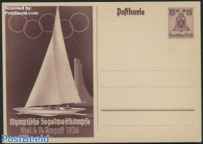 Postcard Olympic sailing 15+10pf