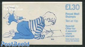 Definitives booklet, Boy drawing design, Selvedge at left