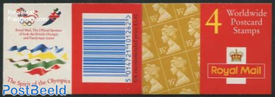 Definitives booklet, 4x35p, The Spirit of the Olympics (on backside)