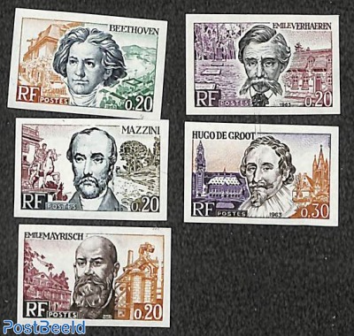 Famous Europeans 5v, imperforated