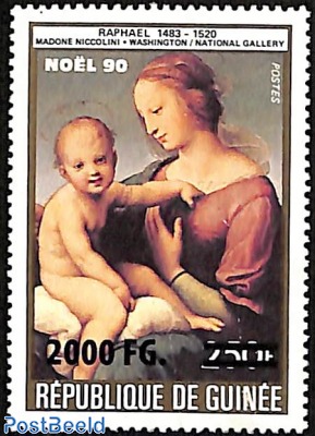 painting by raphael, overprint
