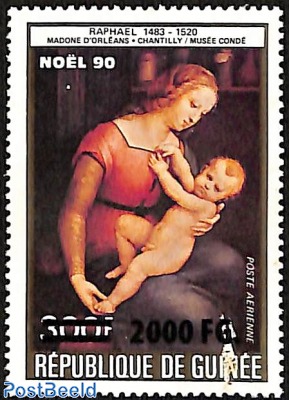 painting by raphael, overprint