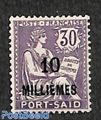 Port-Said, 10M on 30c, Stamp out of set
