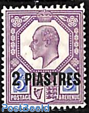 Levant, 2p on 5d, Stamp out of set