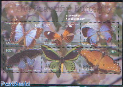 Butterflies 6v m/s /Morpho Menelus
