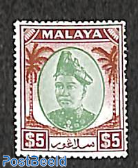 Selangor, $5, Stamp out of set