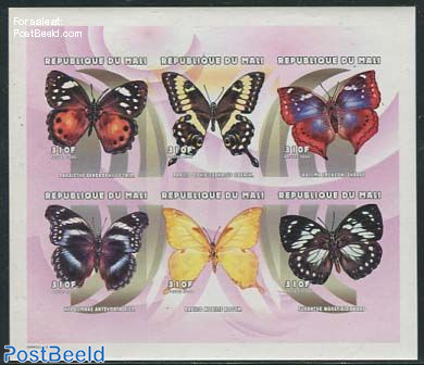 Butterflies 6v m/s, Imperforated