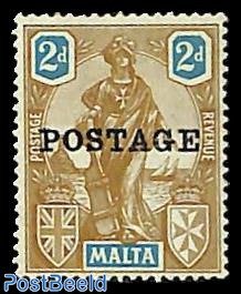 2p. brown/greenblue, Stamp out of set