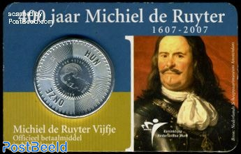 5 euro 2007 Michiel de Ruyter in coincard
