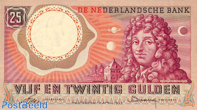 25 Gulden 1955 1 Digit 2 Letters 6 Digits