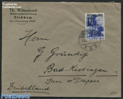 ANVV 12.5c stamp on cover from s-Heerenberg to Bad Kissingen