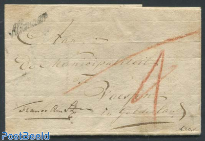 Folding letter from Alkmaar to Gelderland