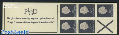 5x 20c booklet X wide on right side with Count bl.