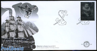 Piet Hein, metal stamp 1v, FDC