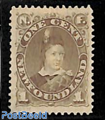 1c, greybrown, Stamp out of set, without gum