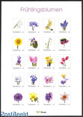 Sheet personal stamps Frühlingsblumen 20v