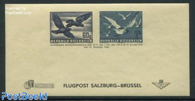 Flugpost Adresszettel with bird stamps, imperforated