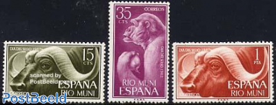 Stamp Day, animals 3v