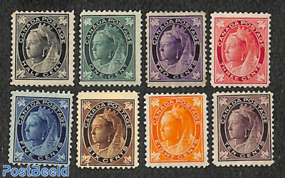 Definitives, Queen Victoria 8v (Ahorn leaves in all corners)