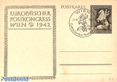Postcard with postmark European Post Congress