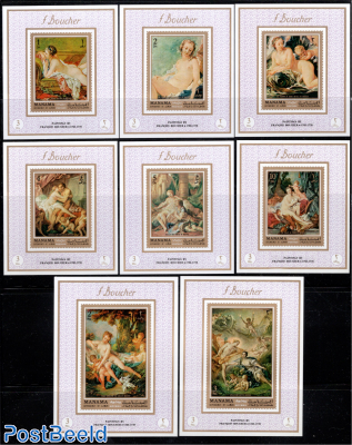 Boucher nude paintings 8 s/s, imperforated