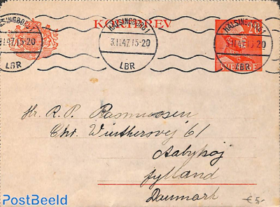 Card letter 20ö, to Denmark