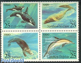 Sea mammals 4v [+], joint issue Soviet union