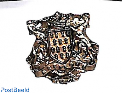 Coat of arms with 2 horses and text 'bretagne', 23x22mm