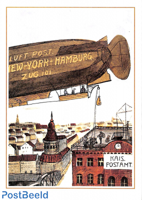 Postbeförderung mit dem Luftschiff, 1908