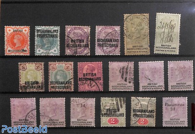 Lot Victoria stamps */o, Bechuanaland